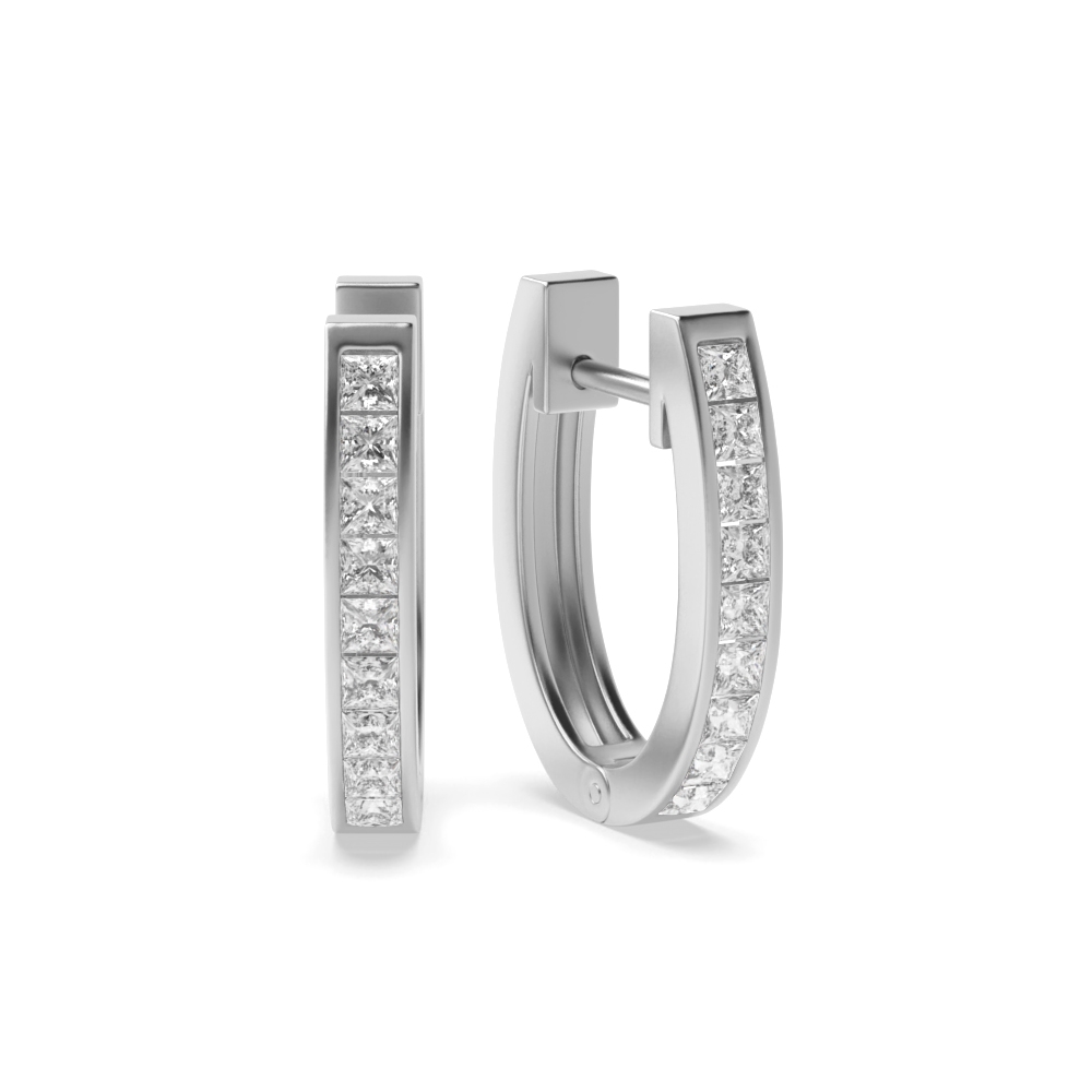 Pave setting princess diamond earrings for women