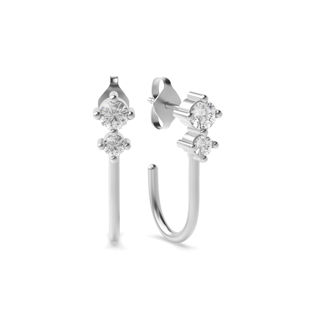 4 prong setting round diamond earrings