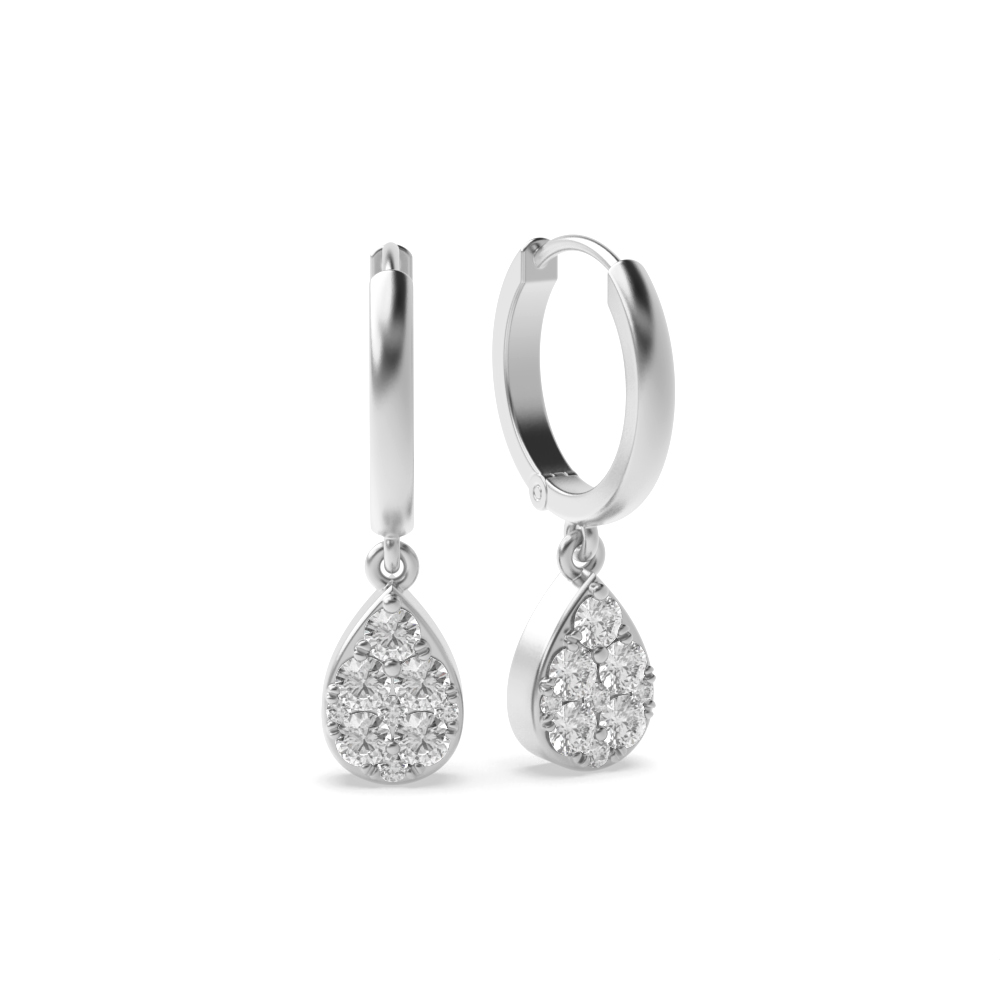 pave setting round diamond earrings for women