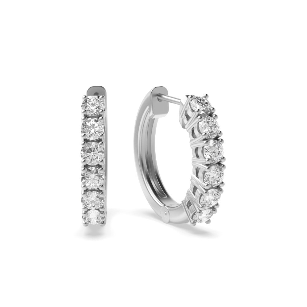 4 prong setting round diamond earrings