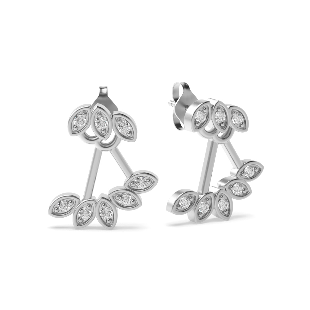 pave setting round diamond design earring