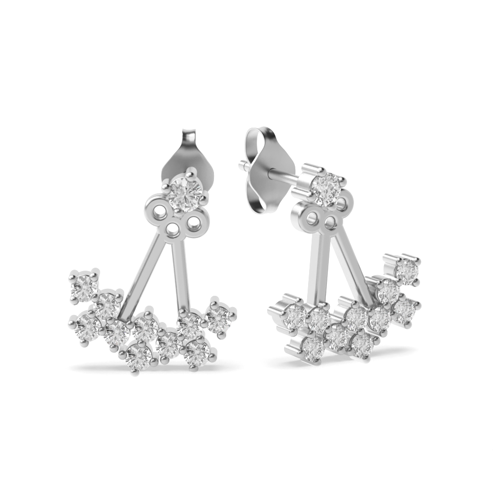4 prong setting round diamond earrings