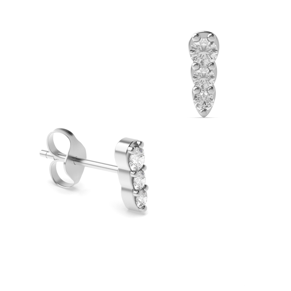 4 prong setting round diamond earrings