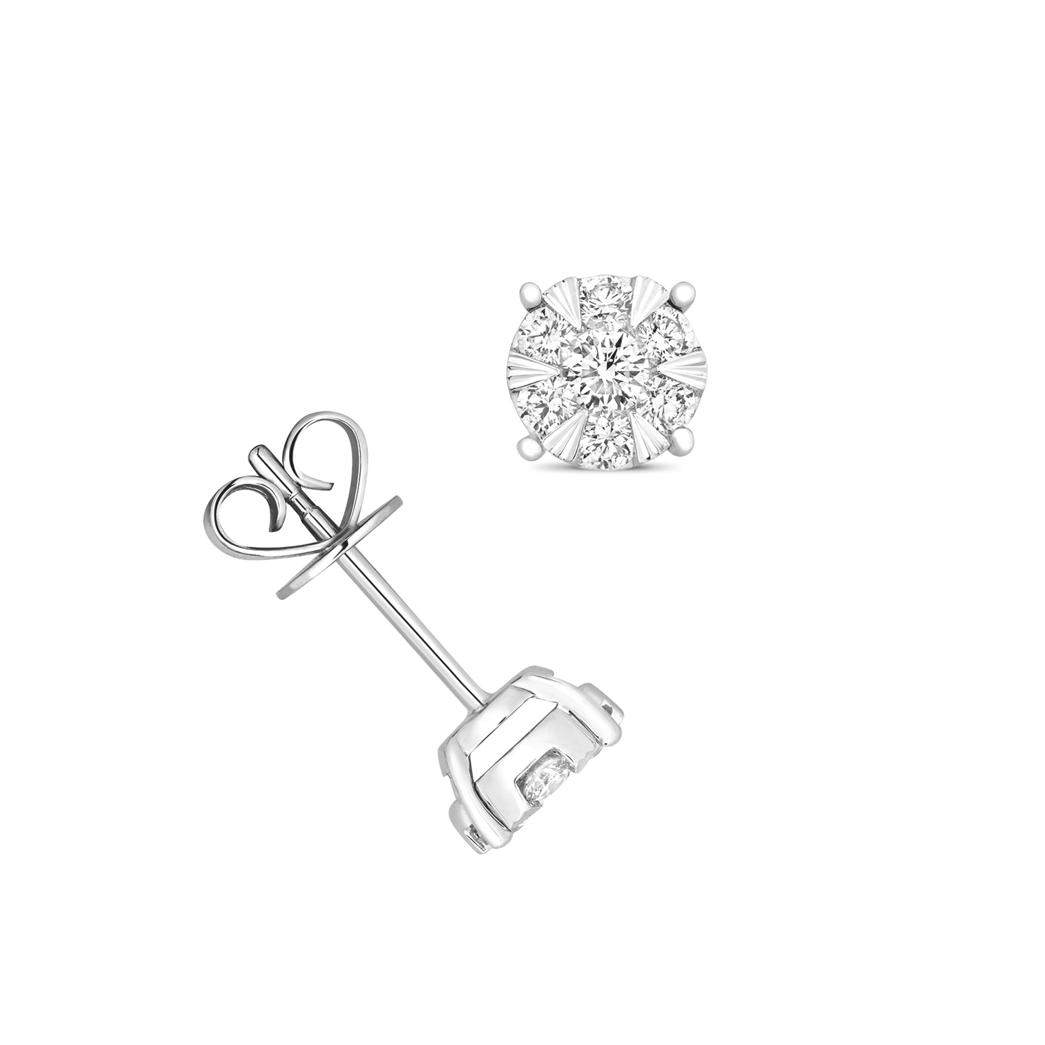 0.50ct. prong settings round shape illusion set stud earring
