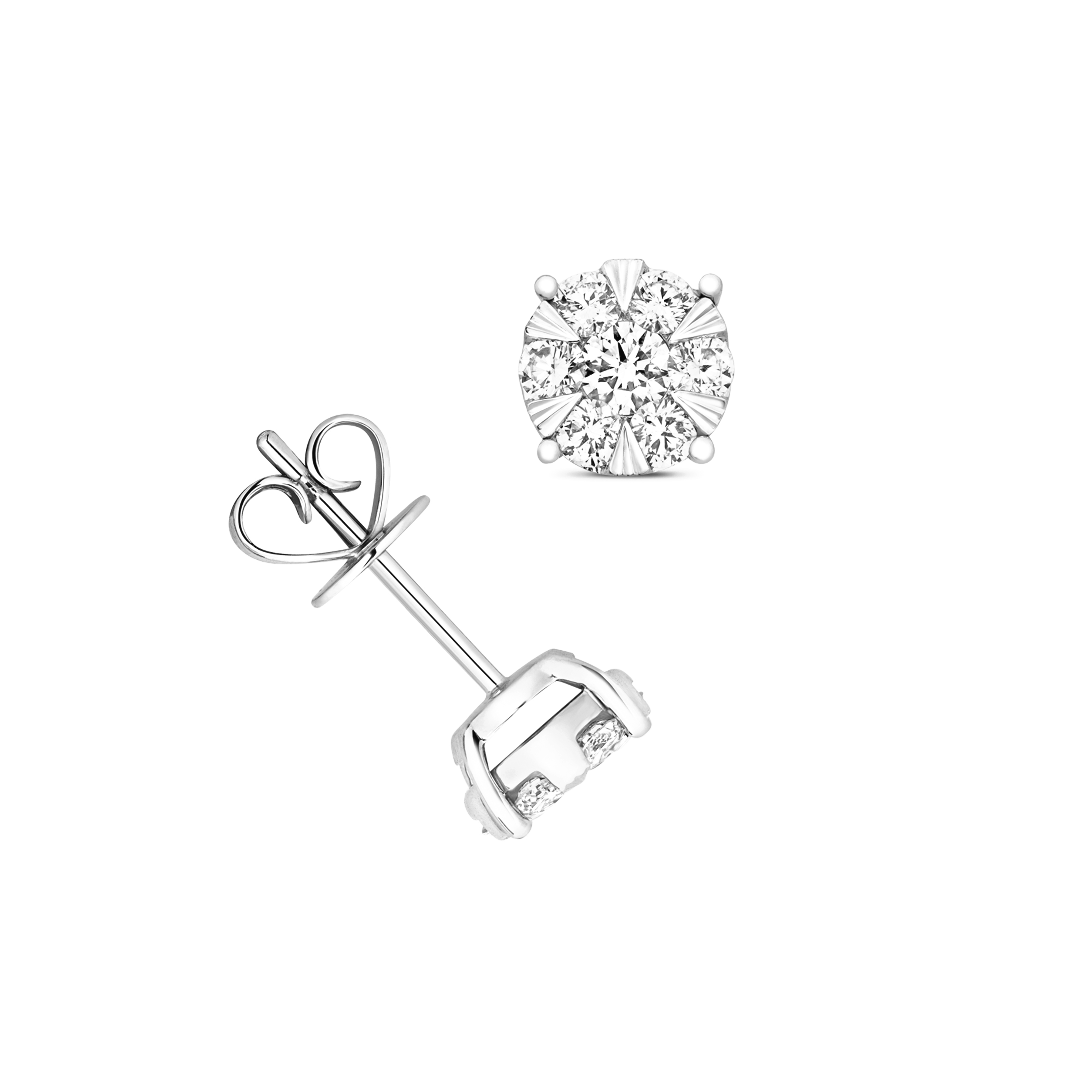 0.65ct. prong settings round shape illusion set stud earring