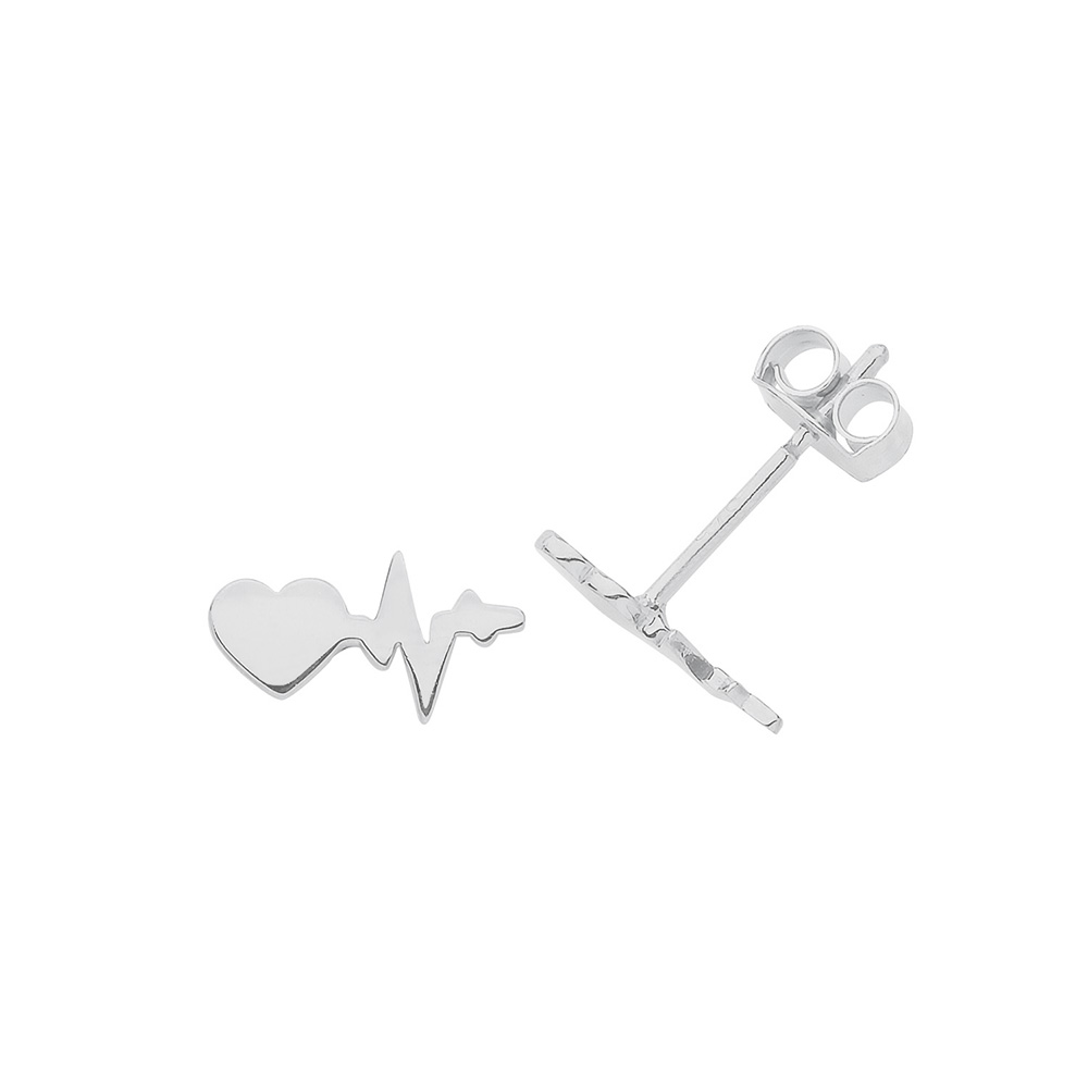 heartrate shape stud earring