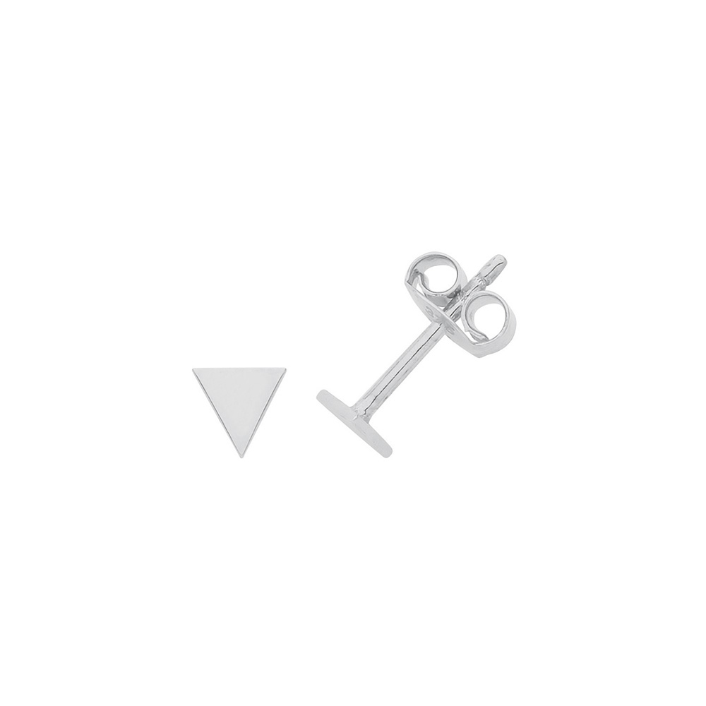 plain metal triangle shape stud earring