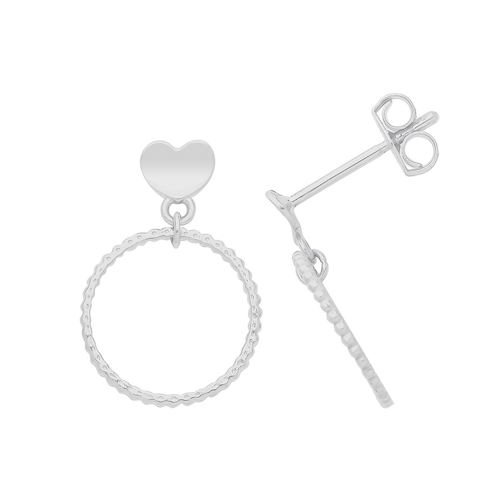 plain metal heart shape stud earring