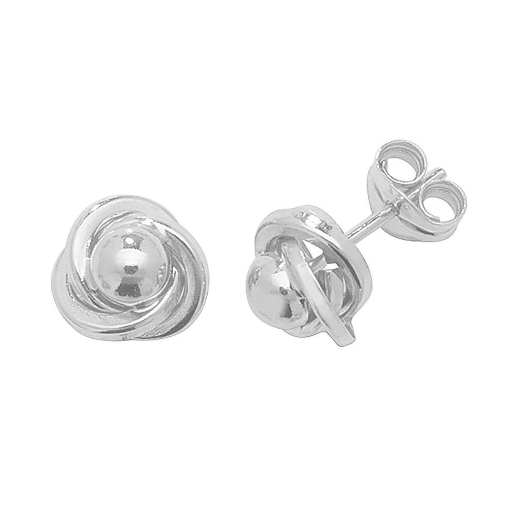 The delicate charm of the plain metal flower style stud earring