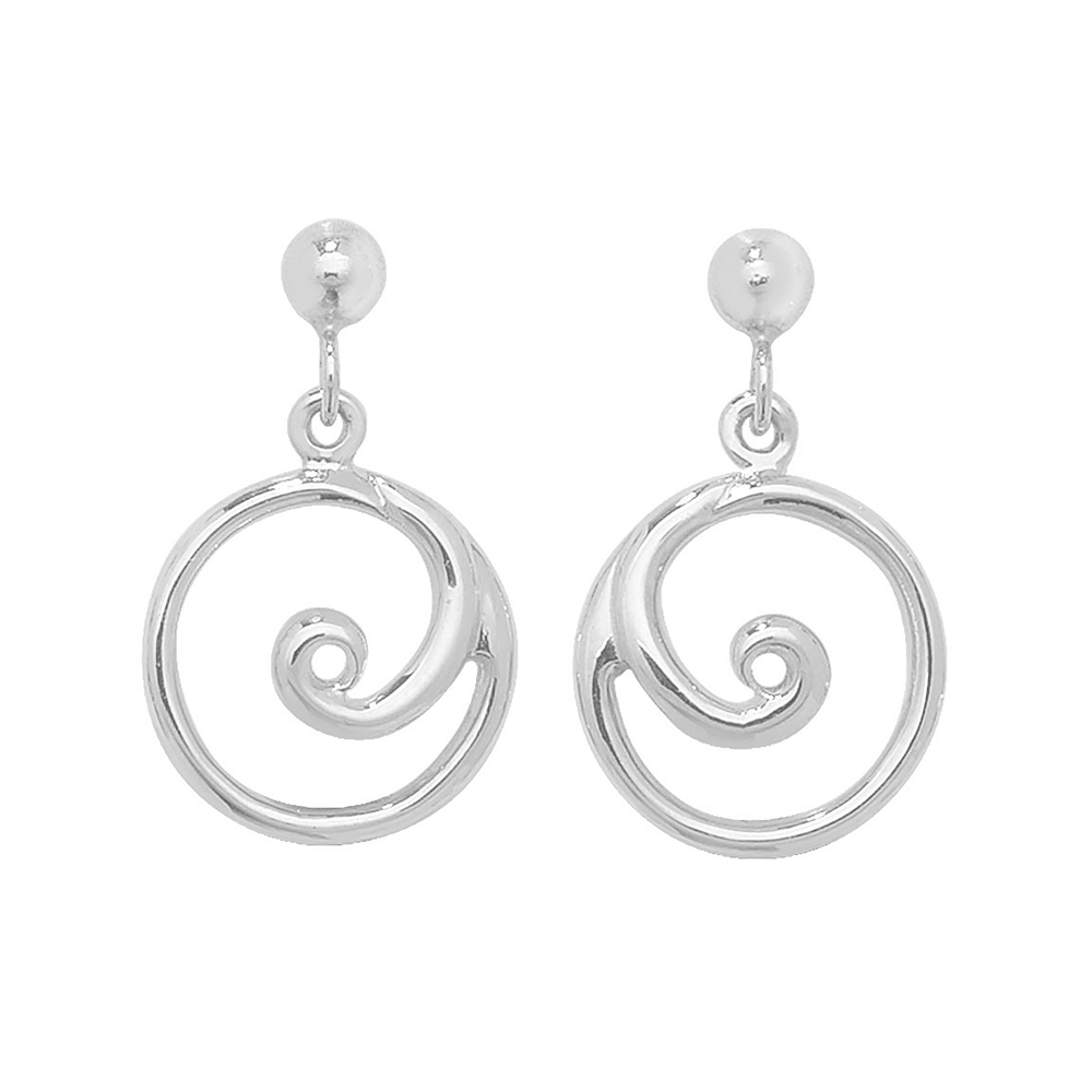 plain metal spiral stud earring