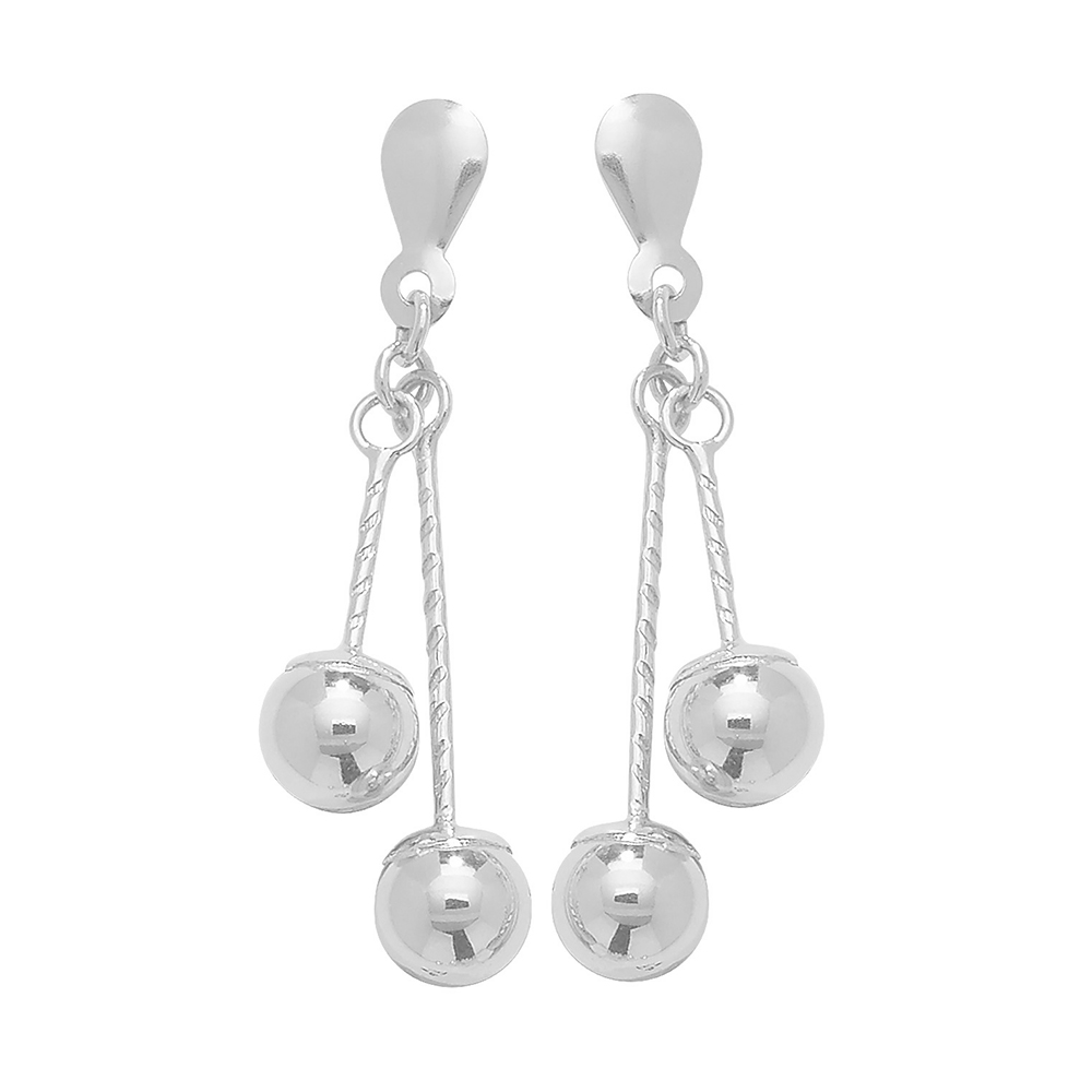 plain metal small ball drop earring