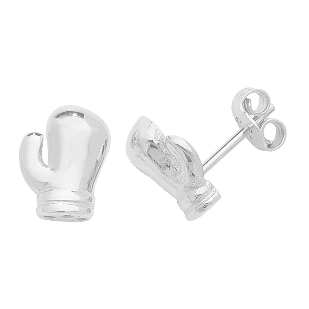 boxing glows design plain metal stud earring