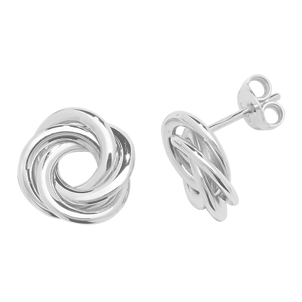 two tone twisted style stud earring