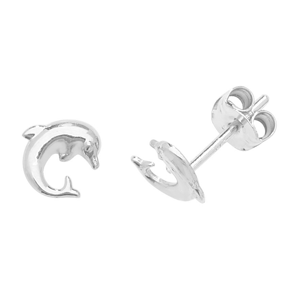 dolphin shape stud earring