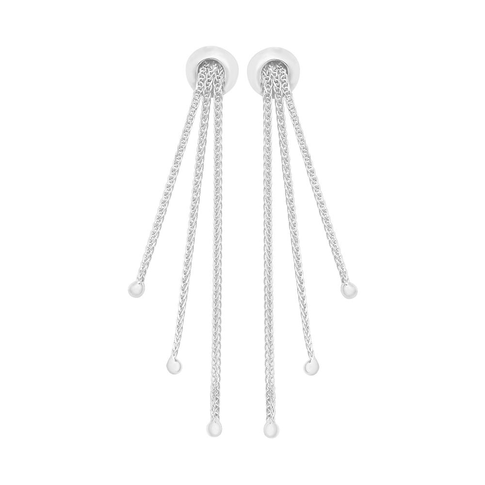 Plain metal unique design dangle stud earring