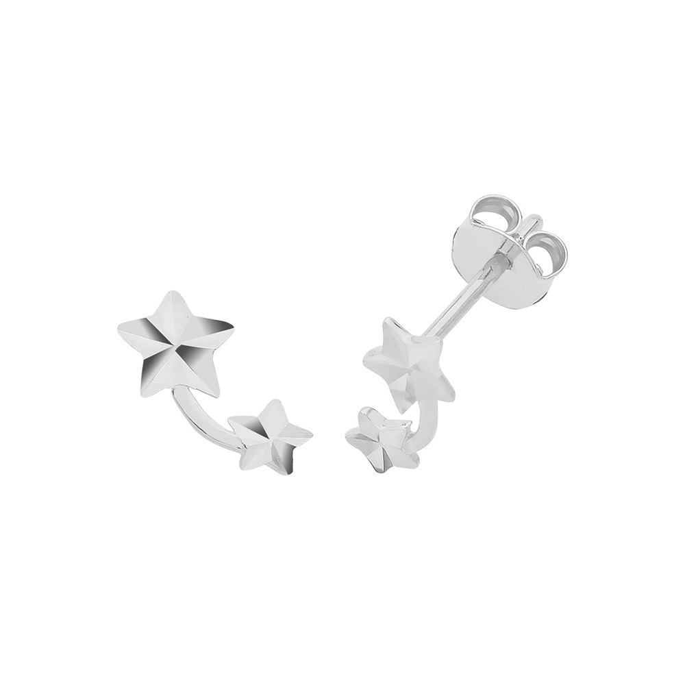 two shining star stud earring
