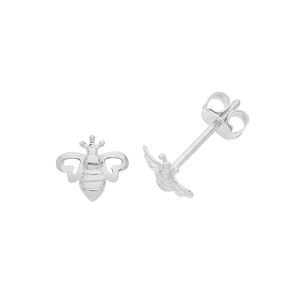 plain metal bumble bee stud earring