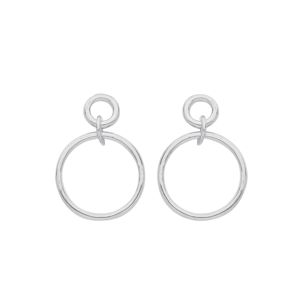 plain metal round circle earring