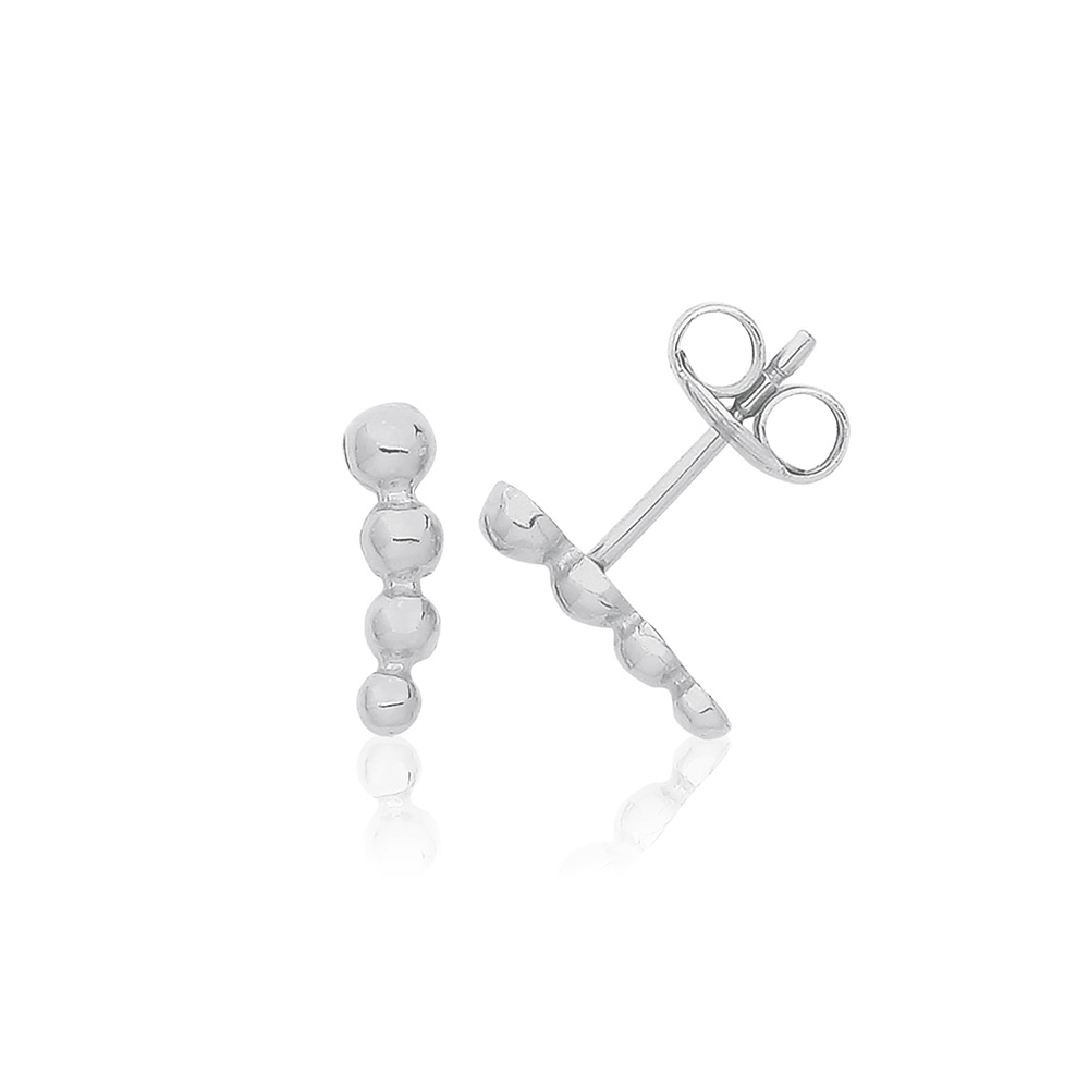The modern design of the plain metal dropping ball stud earring