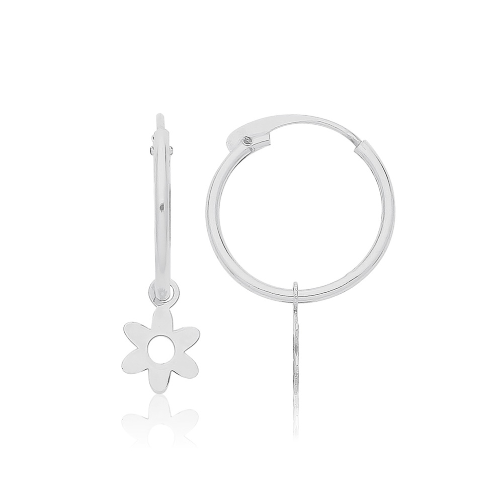 flower design hoop earring
