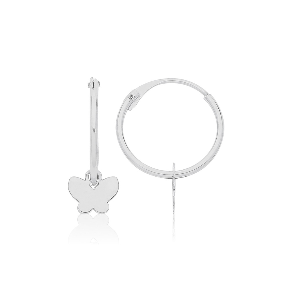 small butterfly hoop earring