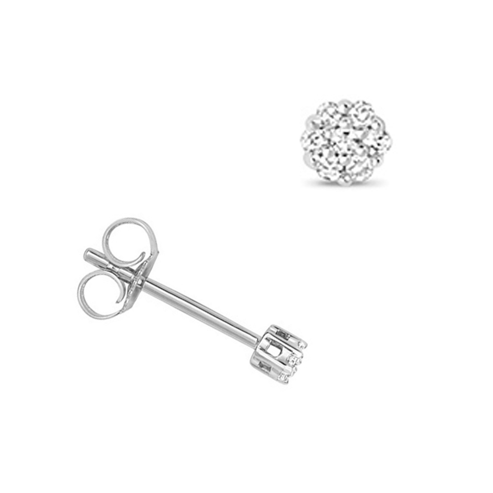Pave Setting Round Shape Diamond Stud Earring(2 Mm X 2 Mm)