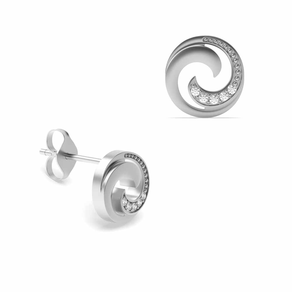 Pave Setting Round Shape Diamond Designer Earring(8 Mm X 8 Mm)
