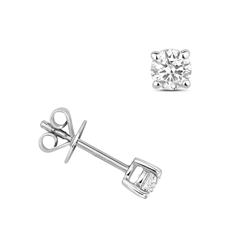 prong setting round shape diamond stud earring