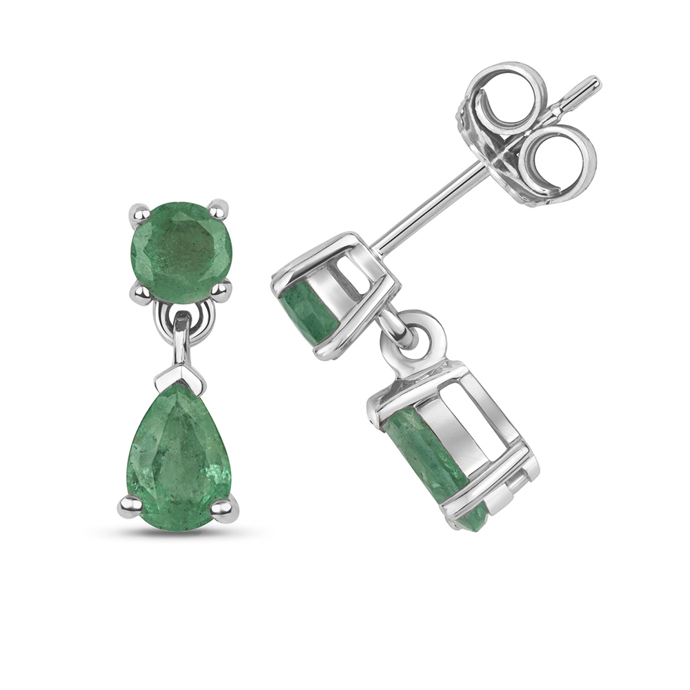 round and pear shape gemstone dropping earring(4 MM X 13.5 MM)