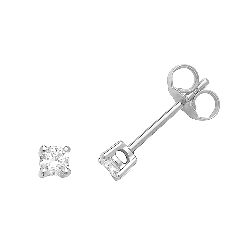 4 prong setting round shape diamond stud earring