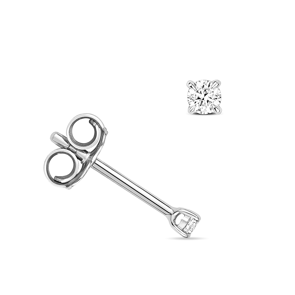 4 prong setting round shape diamond stud earring