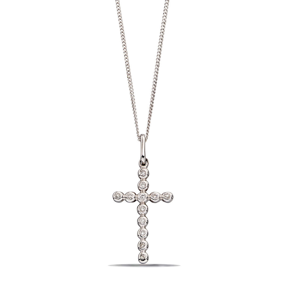 Rub over Must Have Diamond Cross Pendant Necklace (18mm X 9mm)