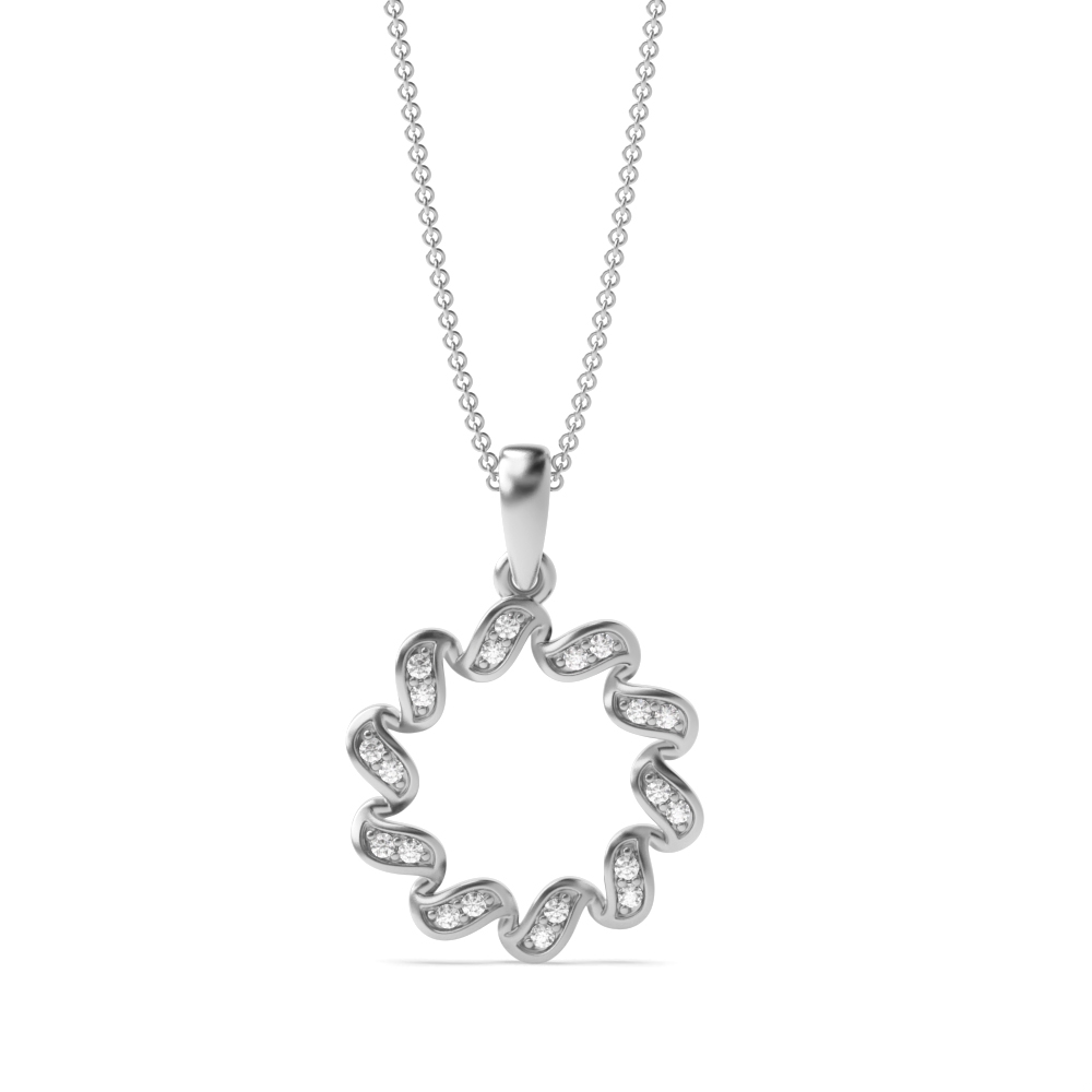 Exclusive Designer Ribbon Twist Diamond Necklace (18mm X 13mm)