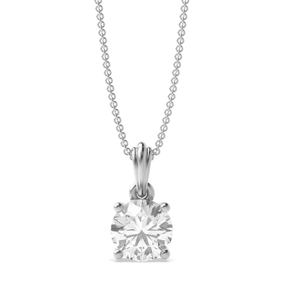 Necklace Round Solitaire Diamond Pendant for Womens