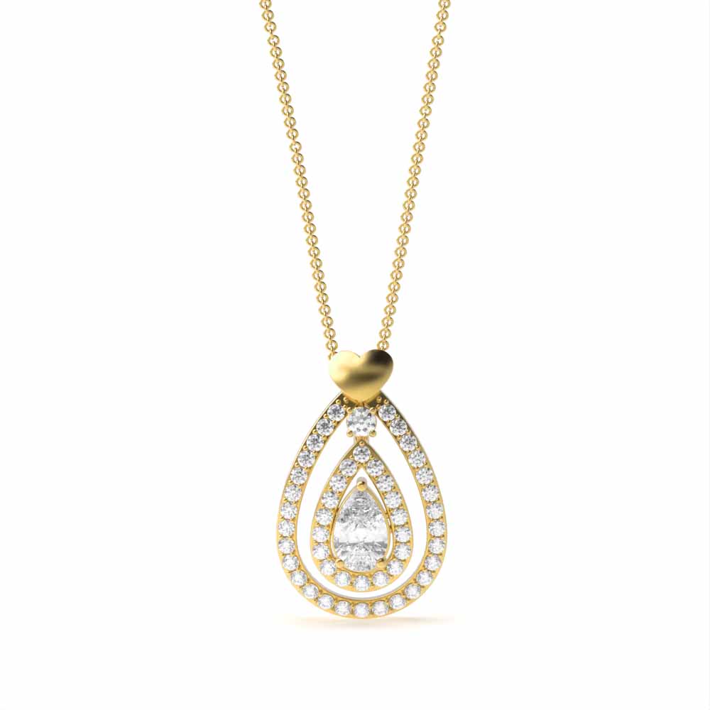 Prong Pear Naturally Mined Diamond Casual Pendant