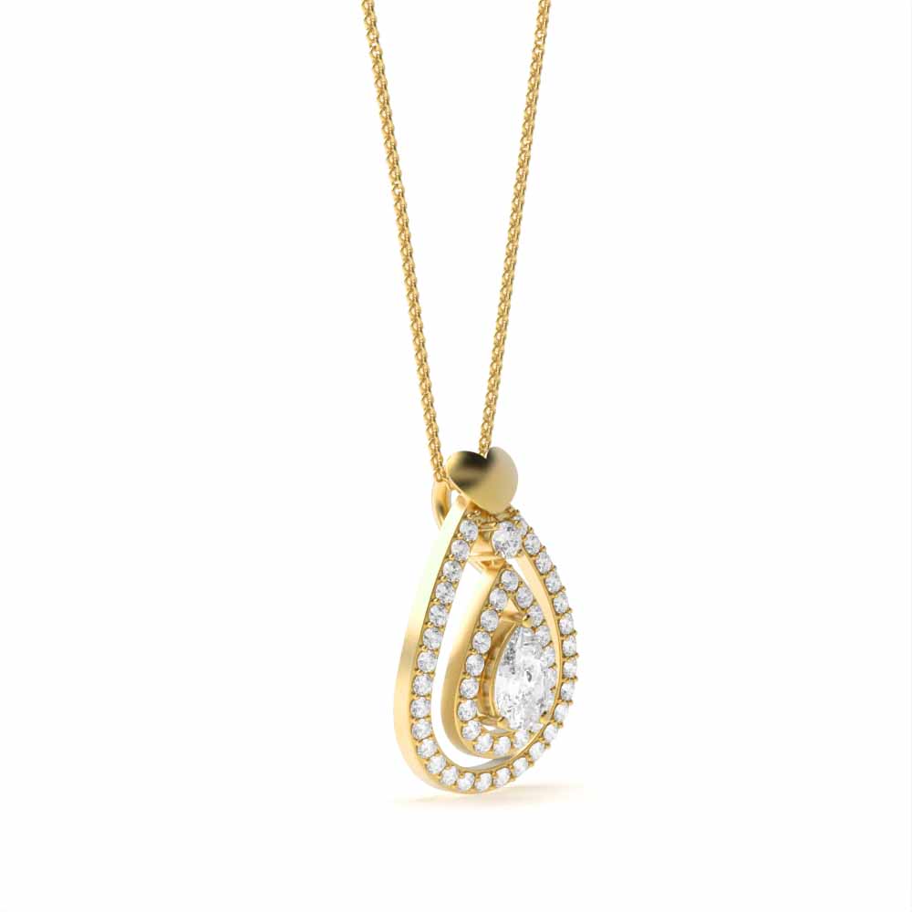 Prong Pear Naturally Mined Diamond Casual Pendant
