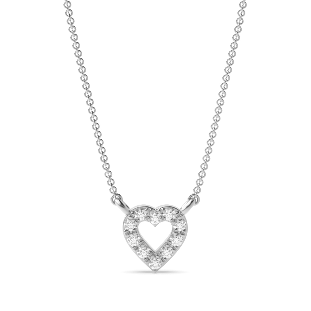 0.1Ct Heart Shape Diamond Necklace Pendant for Women (6X6Mm)