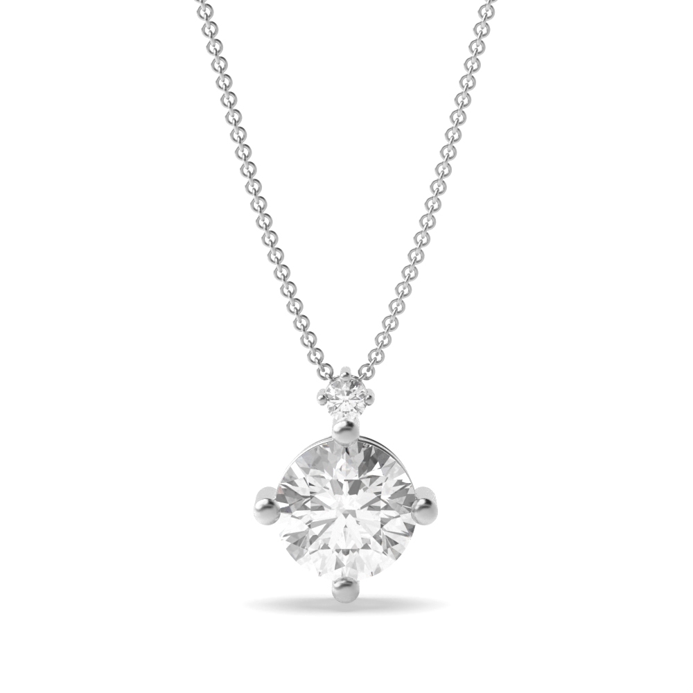 Modern Design Pear Shape Solitaire Diamond Necklace