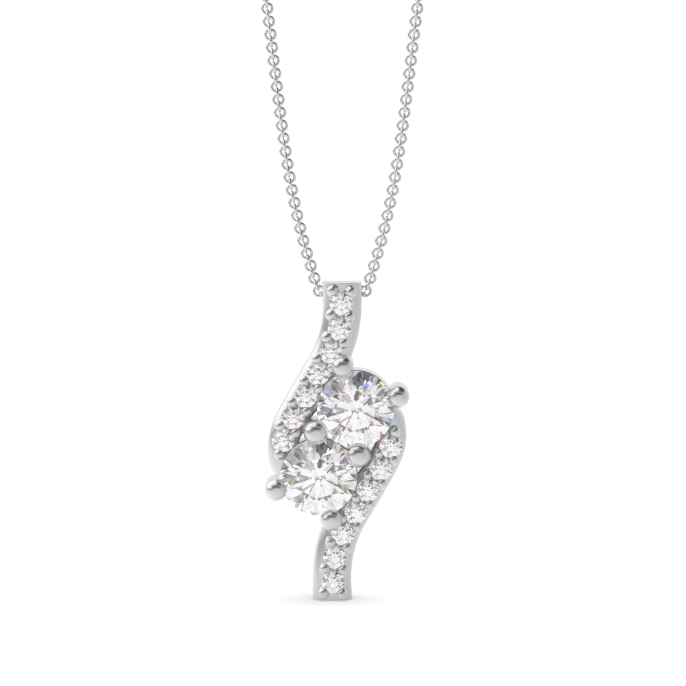 Two Diamond Designer Round Shape Designer Pendant