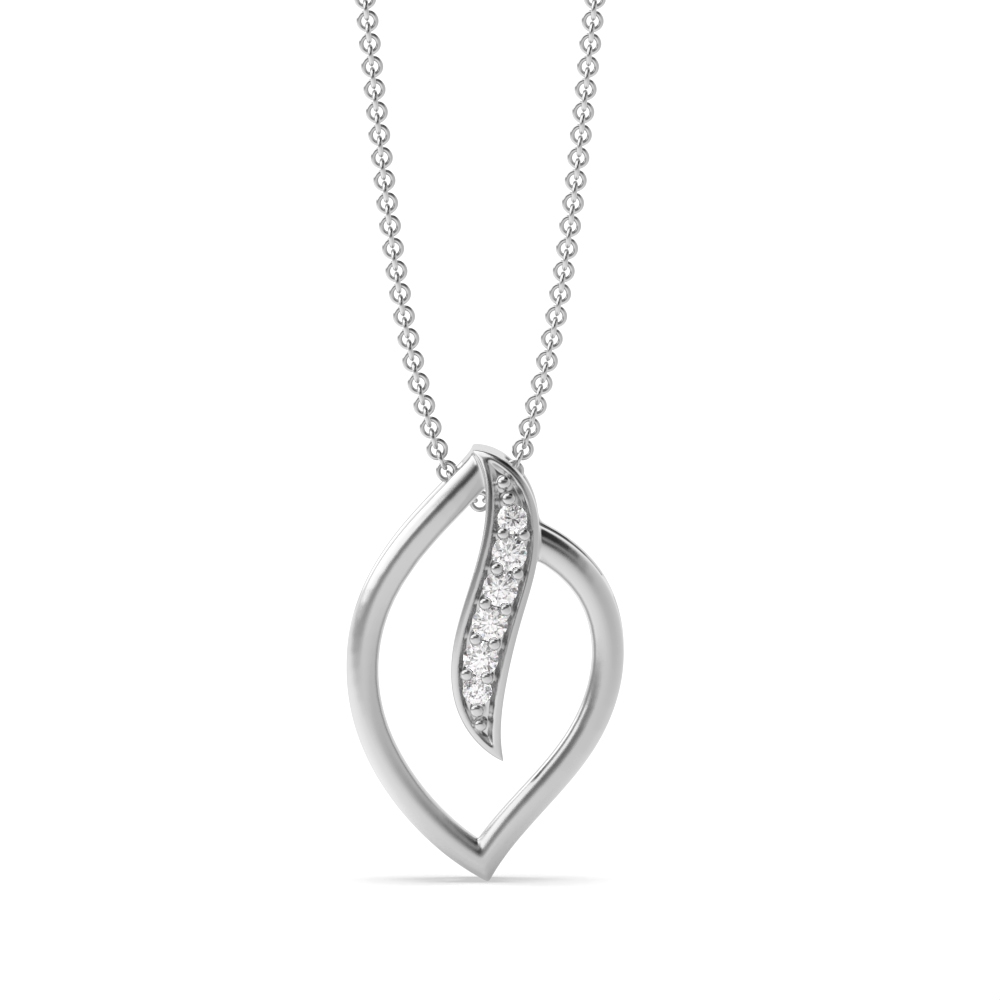 Delicate Leaf Diamond Pendant (13 mm X 8mm)