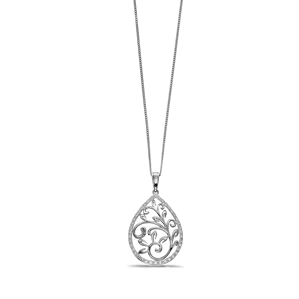 Beautiful Baroque Diamond Necklace Gold and Platinum (31mm X 18 mm)