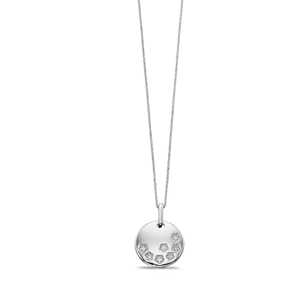 Stars Medal Diamond Pendant in Gold &amp; Platinum (18mm X 13 mm)