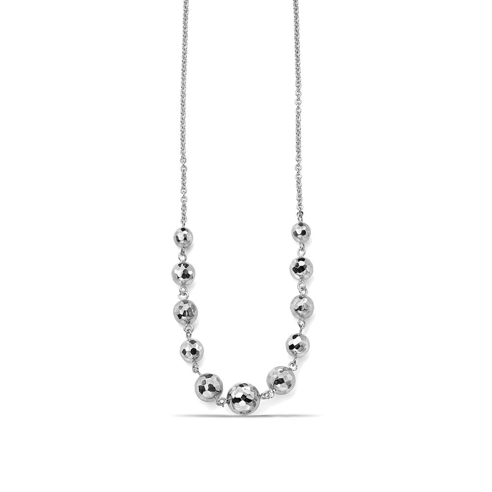 Plain Gold or Platinum textured ball necklace (Balls 5mm - 8mm)