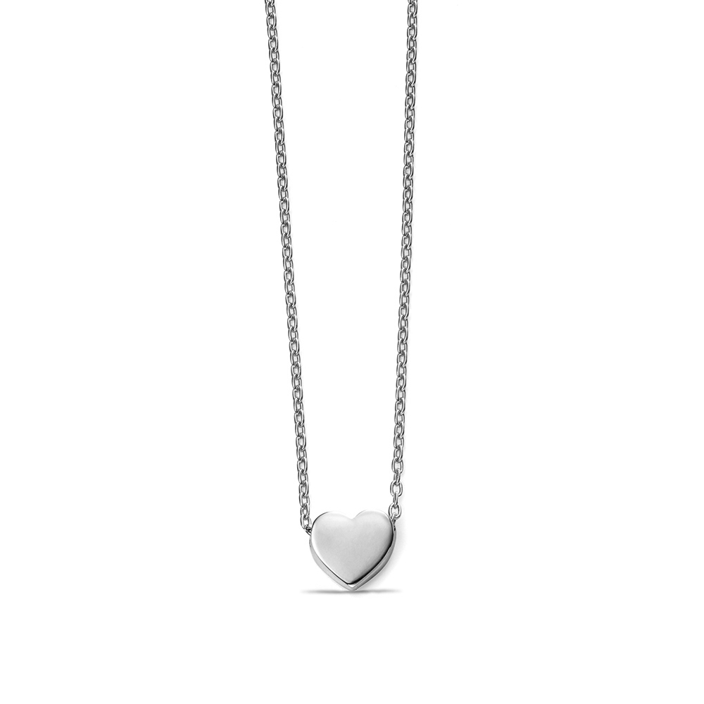 Plain Gold Personalise Heart Charm Necklace Pendant (6.5mm X 6.9mm)