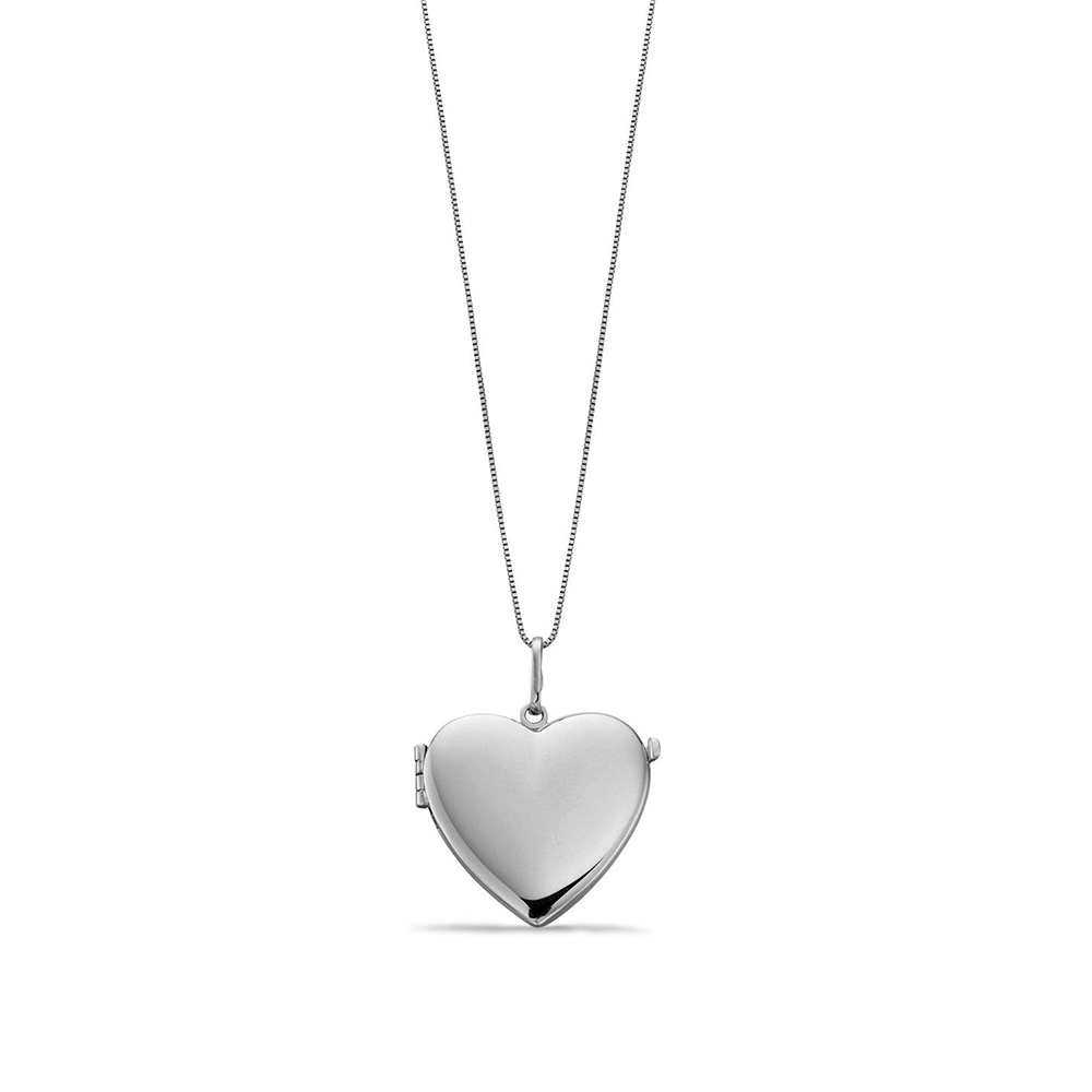 Plain Gold Personalise Heart Locket Necklace Pendant (8mm X 21mm)