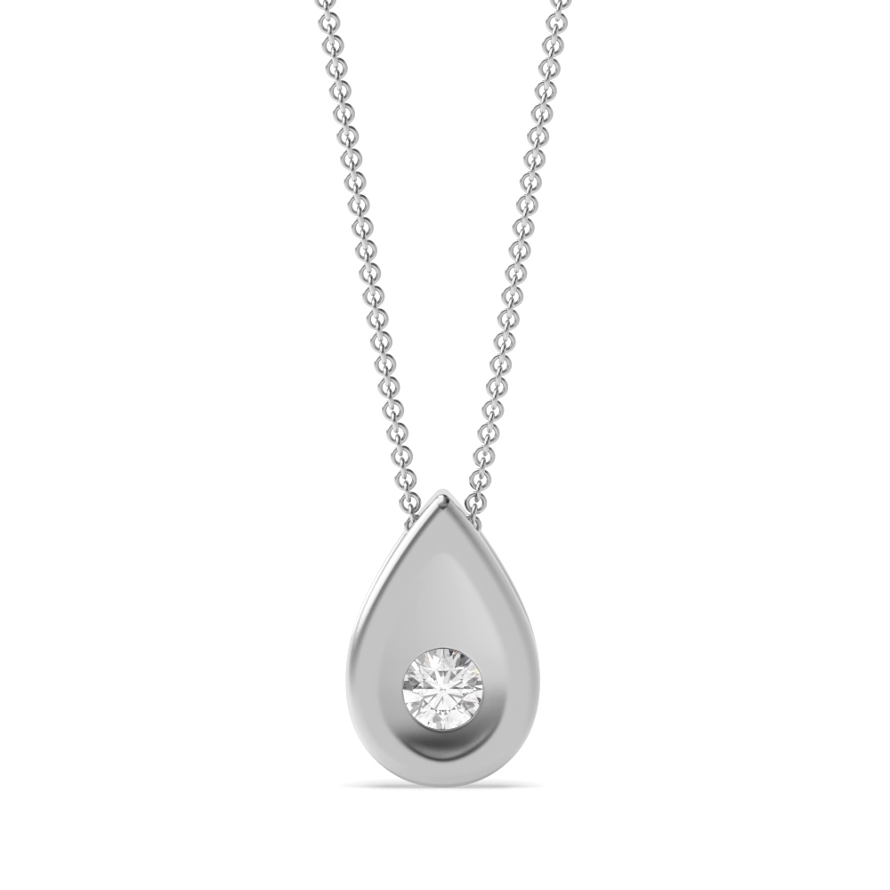 Bezel Setting Round Diamond Solitaire Pendant for Women(6.0mm - 10.0mm)