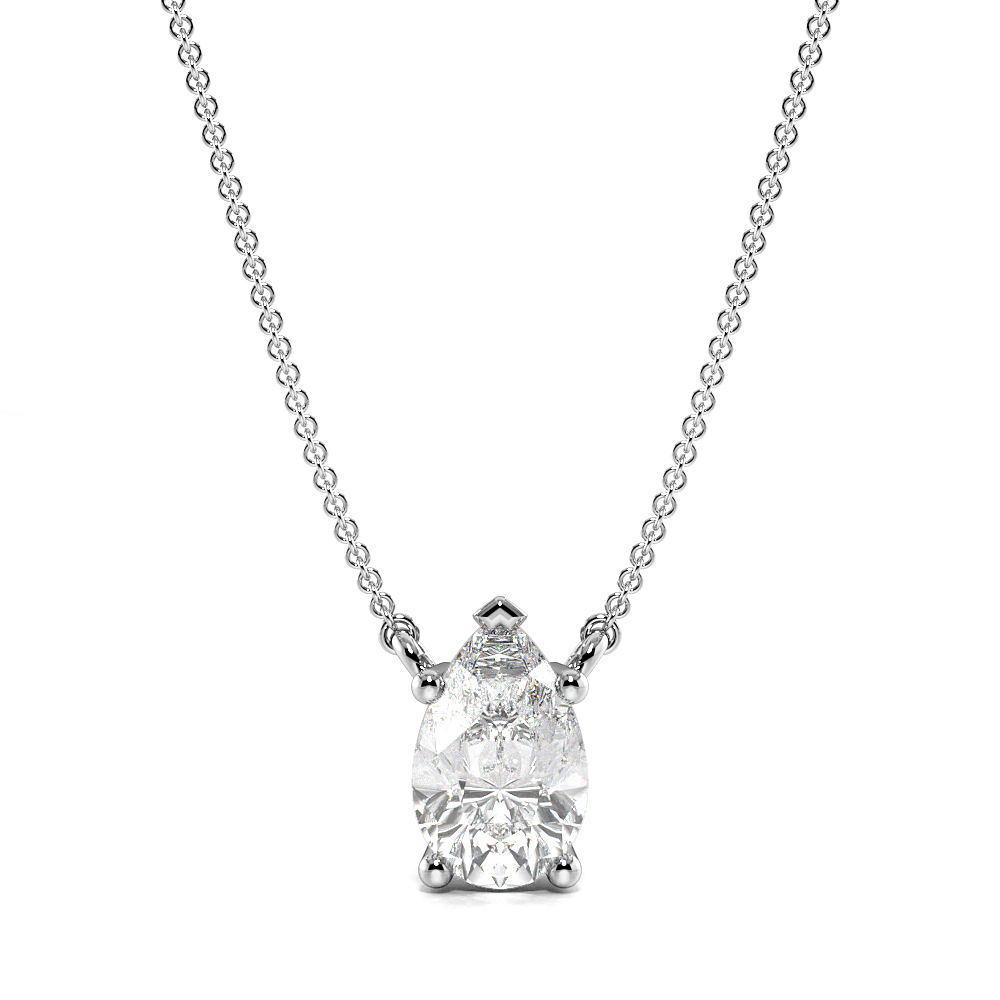 5 Prong Pear Shape Tear Drop Diamond Solitaire Pendant