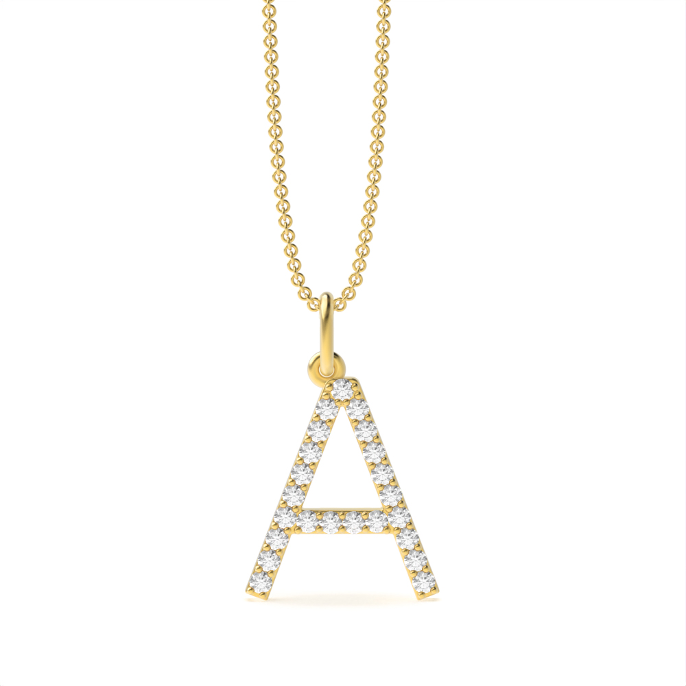 LETTER A DIAMOND INITIAL PENDANT
