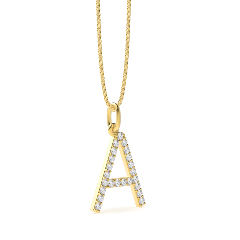 LETTER A DIAMOND INITIAL PENDANT