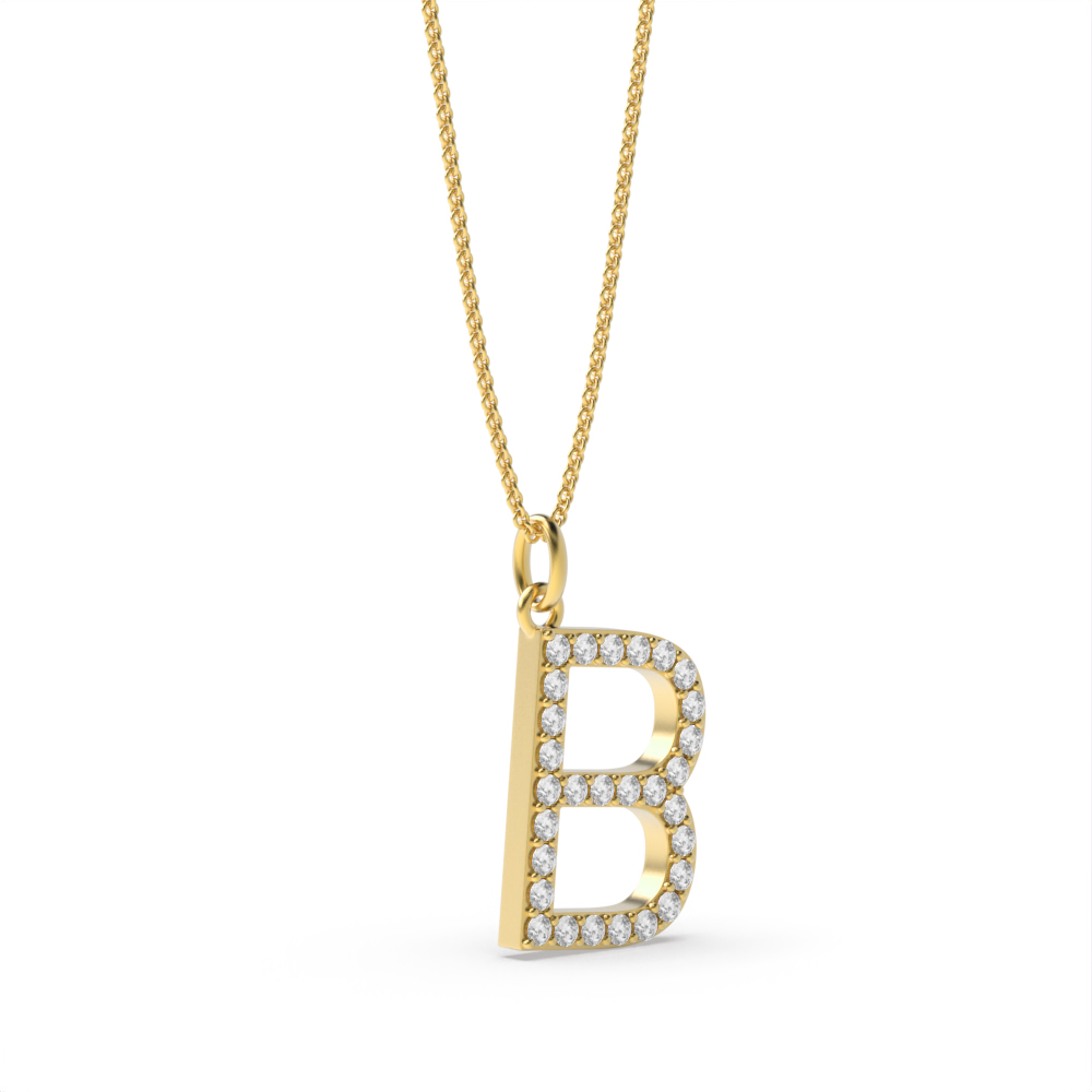 LETTER B DIAMOND INITIAL PENDANT